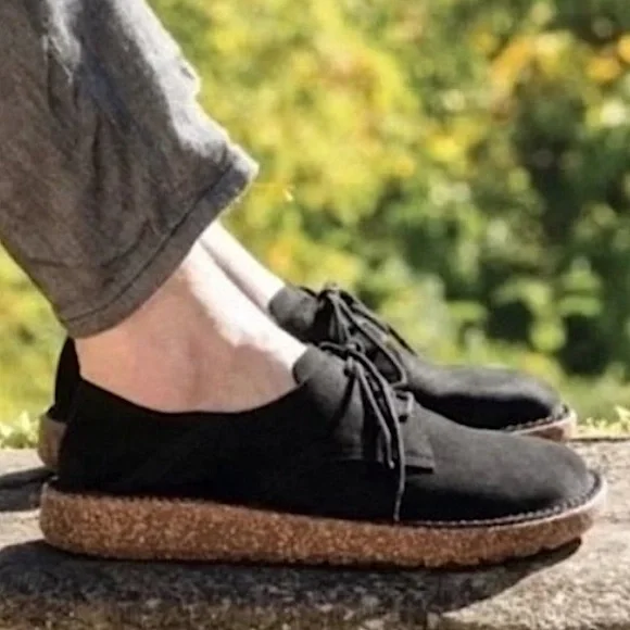 Birkenstock Gary black suede leather shoes size 36